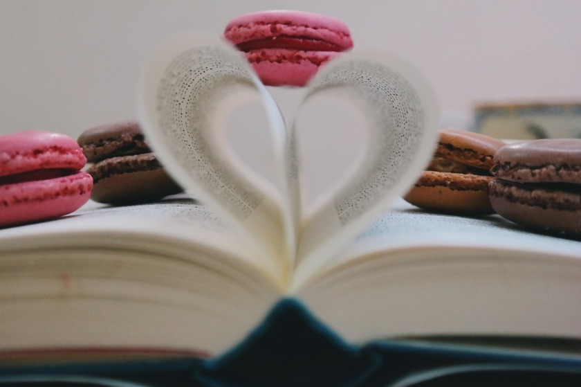 books and macaroons